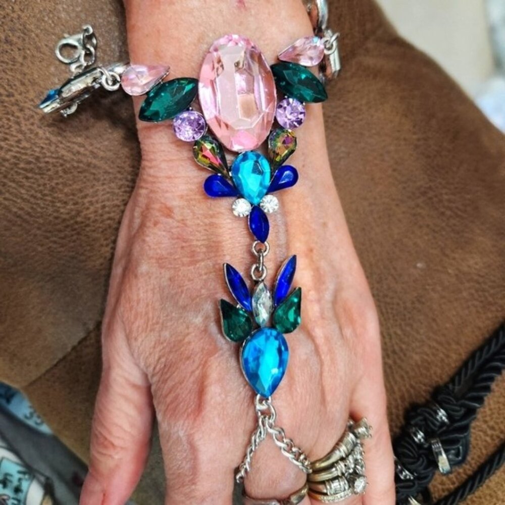 New Womens Chunky Rhinestones Slave Bracelet